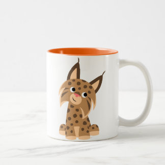 De Café Em Dois Tons Caneca Prankish do lince dos desenhos animados