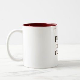 De Café Em Dois Tons Caneca Pray Train Repeat – Motivação Cristã para F