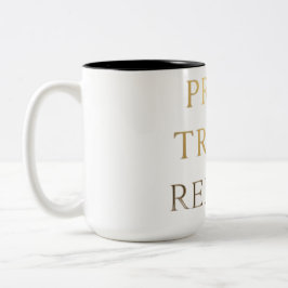 De Café Em Dois Tons Caneca Pray Train Repeat – Motivação Cristã para F