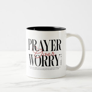 De Café Em Dois Tons Caneca Prece Sobre Preocupação