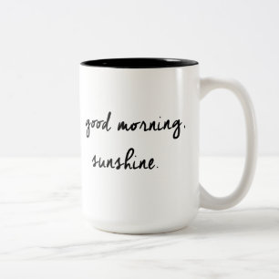 De Café Em Dois Tons Caneca preta & branca da luz do sol do bom dia