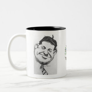 De Café Em Dois Tons Caneca preta e branca com caricatura por Art Hofma