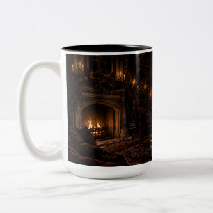 De Café Em Dois Tons Caneca Preta Gothic Fireside Parlor Soothing Sav