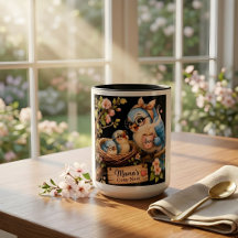 Caneca Preta Ninho Aconchegante da Mamãe