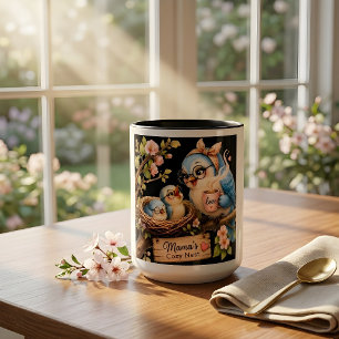 De Café Em Dois Tons Caneca Preta Ninho Aconchegante da Mamãe