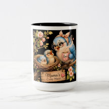 Caneca Preta Ninho Aconchegante da Mamãe 