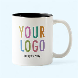 De Café Em Dois Tons Caneca Preta Por Dentro Nome do Funcionário Logoti