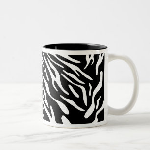 De Café Em Dois Tons Caneca preto e branco à moda da listra da zebra