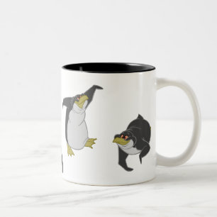 De Café Em Dois Tons Caneca preto e branco dos pinguins