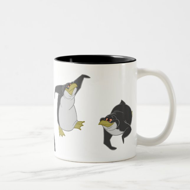 De Café Em Dois Tons Caneca preto e branco dos pinguins (Direita)