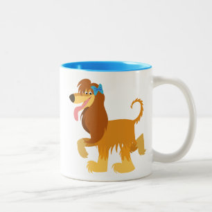 De Café Em Dois Tons Caneca pronta bonito do galgo afegão dos desenhos