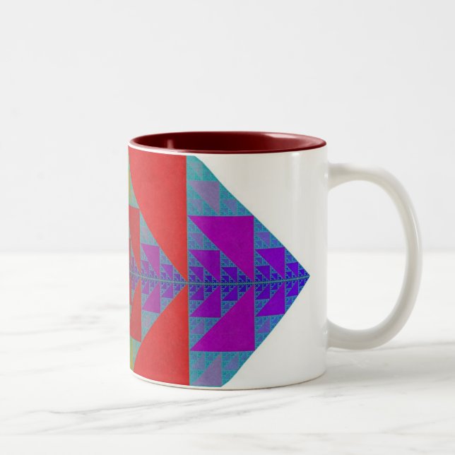 De Café Em Dois Tons Caneca quadrada do RGB Sierpinski (Direita)
