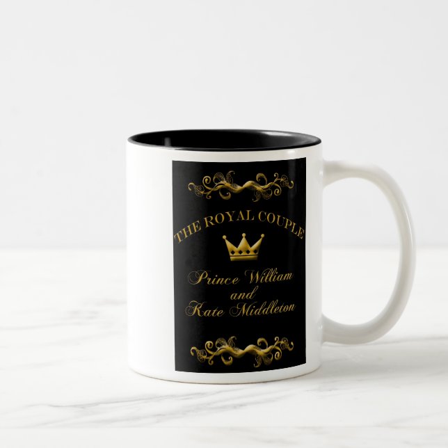 De Café Em Dois Tons Caneca real da lembrança do casamento (Direita)
