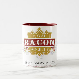 De Café Em Dois Tons Caneca real do logotipo da sociedade do bacon