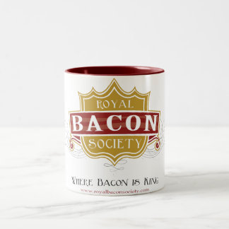 De Café Em Dois Tons Caneca real do logotipo da sociedade do bacon
