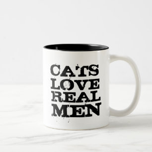 De Café Em Dois Tons Caneca real dos homens do amor dos gatos