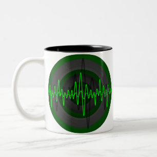 De Café Em Dois Tons Caneca redonda verde-escura