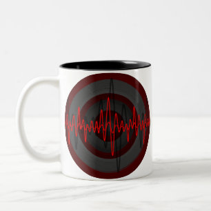 De Café Em Dois Tons Caneca redonda vermelha escura