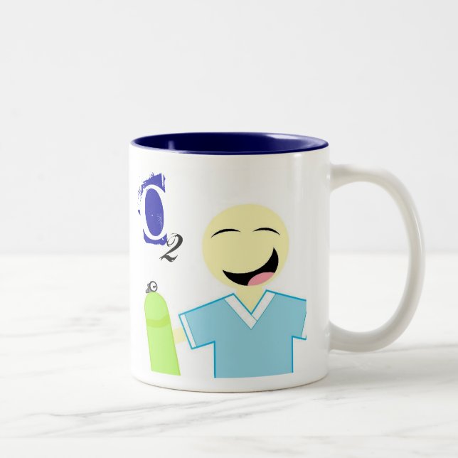 De Café Em Dois Tons Caneca respiratória RT do oxigênio da terapia (Direita)