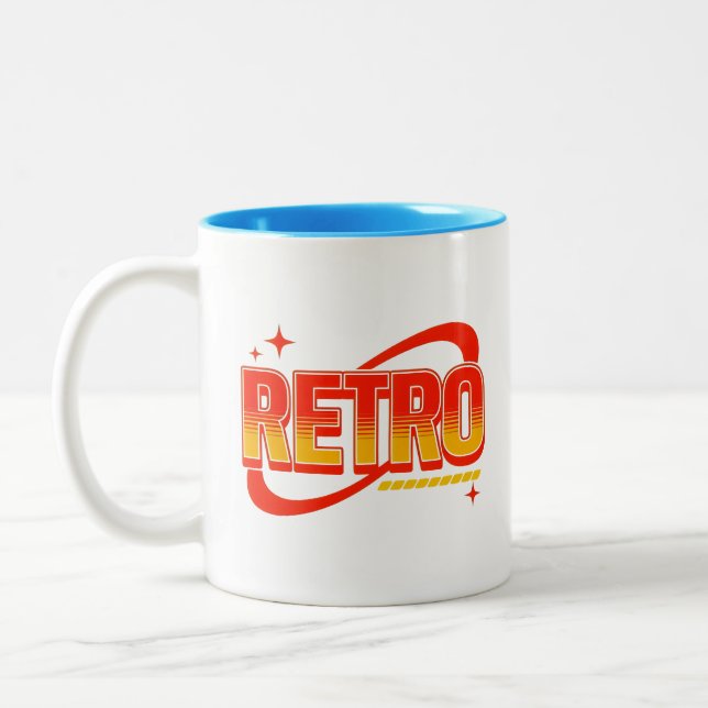De Café Em Dois Tons Caneca retrô. (Esquerda)