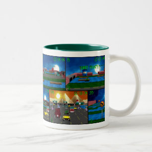 De Café Em Dois Tons Caneca retro da agitação do sapo