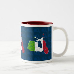 De Café Em Dois Tons Caneca retro da modificação do patinete