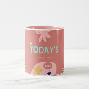 De Café Em Dois Tons caneca rosa-branca e branca para ela