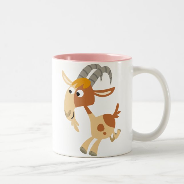 De Café Em Dois Tons Caneca Running da cabra dos desenhos animados (Direita)