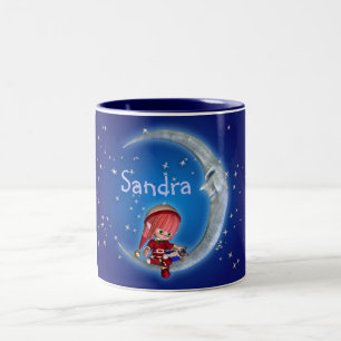 De Café Em Dois Tons caneca, Sandra, caneca Customisable Sandra do