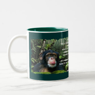 De Café Em Dois Tons Caneca selvagem do poema do chimpanzé & dos