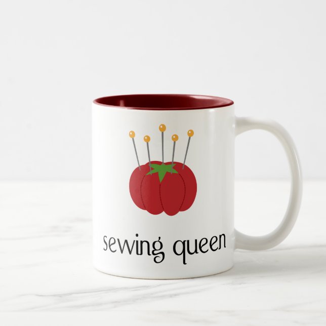 De Café Em Dois Tons Caneca Sewing da rainha (Direita)