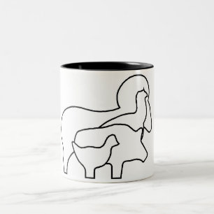 De Café Em Dois Tons Caneca Silhuetas