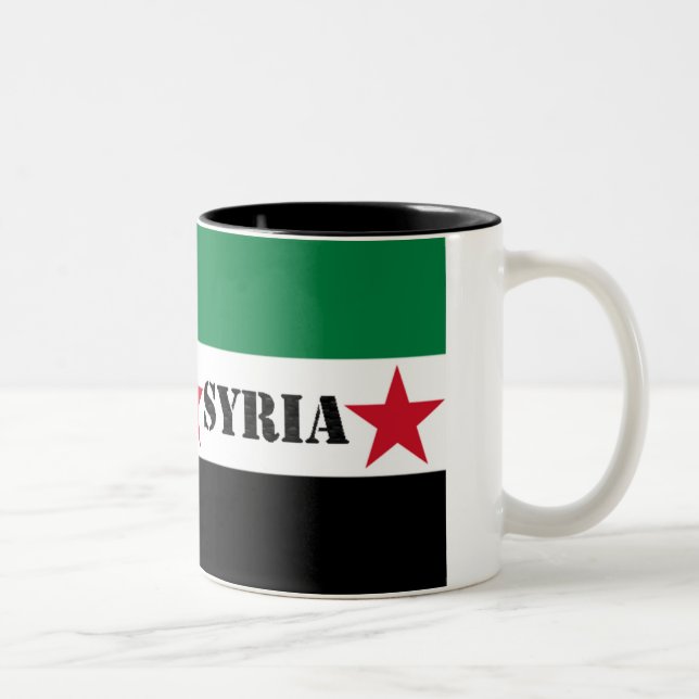 De Café Em Dois Tons Caneca síria da revolução (Direita)