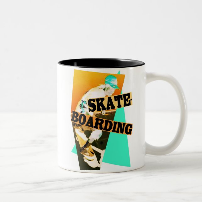 De Café Em Dois Tons Caneca Skateboarding dos meninos (Direita)