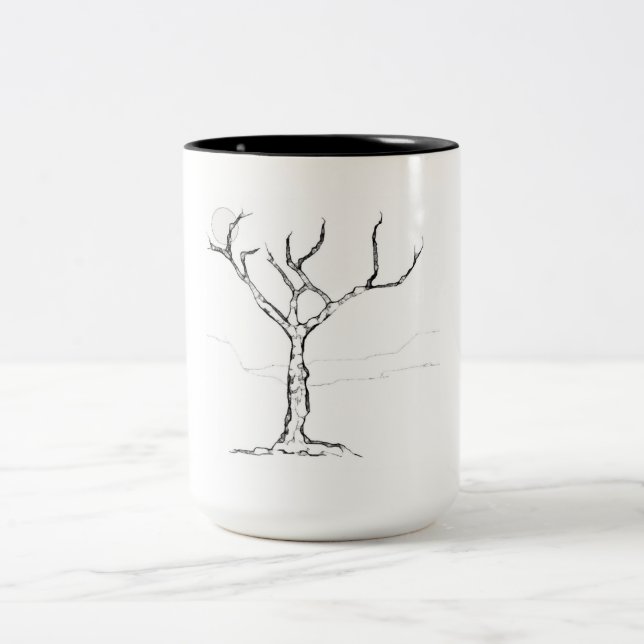De Café Em Dois Tons Caneca solitária da árvore (Centro)