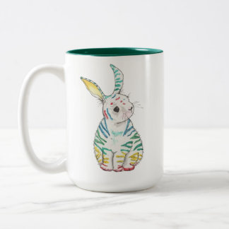De Café Em Dois Tons Caneca Stripy do coelho