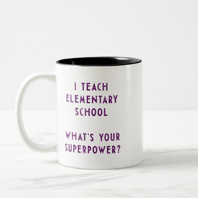 De Café Em Dois Tons Caneca Superpoder do Professor Fundamental (Esquerda)