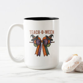 De Café Em Dois Tons Caneca Teach-O-Ween
