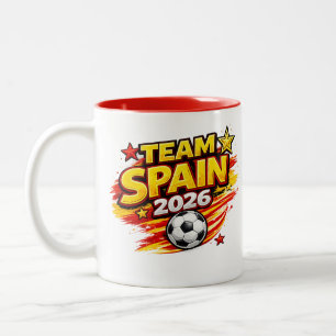 De Café Em Dois Tons Caneca TEAM ESPANHA 2026 Pérola Patriótica Espan