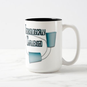 De Café Em Dois Tons Caneca tecnològica desafiada do humor