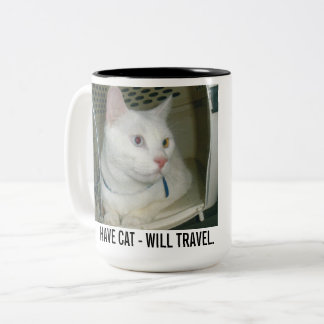 De Café Em Dois Tons Caneca TENHO GATO - VOU VIAJAR.