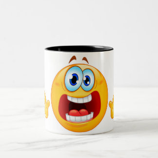 De Café Em Dois Tons caneca terrificada do emoji