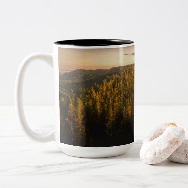 De Café Em Dois Tons Caneca The Mountains Are Calling | Paisagem Flores (Com Donut)