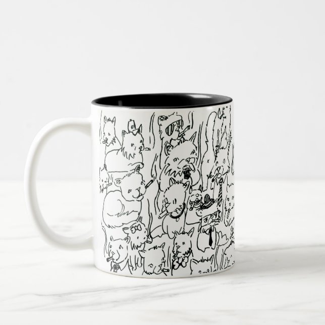 De Café Em Dois Tons Caneca Todos Os Gatinhos (Esquerda)