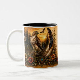 De Café Em Dois Tons Caneca Tom e Meio da Águia do Patrimônio Indígena