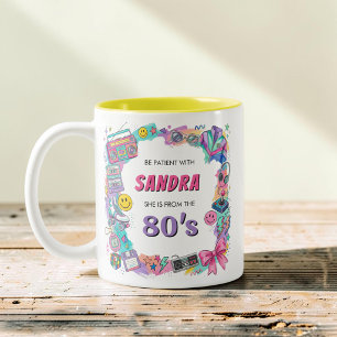 De Café Em Dois Tons Caneca Totalmente Radical dos Anos 80 no Estilo Bo