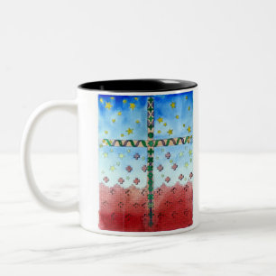 De Café Em Dois Tons Caneca transversal da aguarela