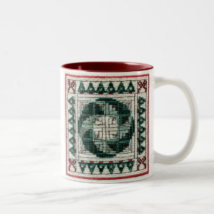 De Café Em Dois Tons Caneca transversal do ponto do Natal