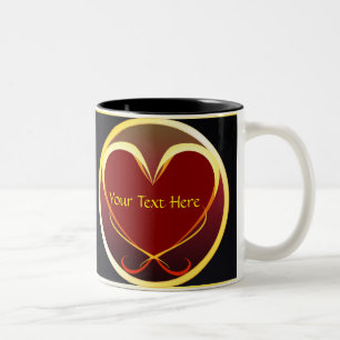 De Café Em Dois Tons Caneca tribal do coração