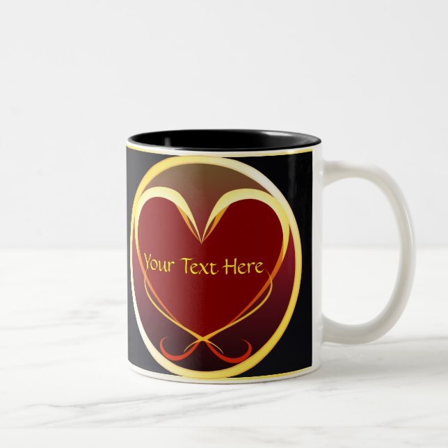De Café Em Dois Tons Caneca tribal do coração (Direita)
